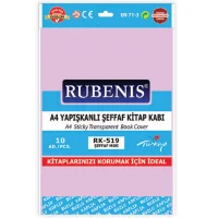 Rubenis Rk-519 A-4 Yapışkanlı Buzlu Şeffaf Kitap Kabı Mor