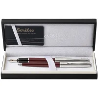 Scrikss 78 Dolma Kalem + Tükenmez Kalem İkili Set Bordo