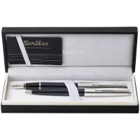 Scrikss 78 Dolma Kalem + Tükenmez Kalem İkili Set Lacivert