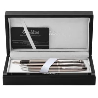 Scrikss Dolma + Tükenmez + Versatil Kalem 35 Üçlü Set Titanyum