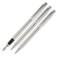 Scrikss Dolma + Tükenmez + Versatil Kalem 722w Üçlü Set Balıksırtı Krom