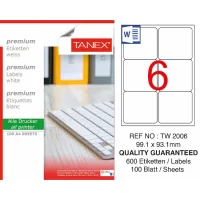 Tanex Lazer Etiket Tw-2006 99.1*93.1 Mm Beyaz