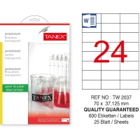 Tanex Lazer Etiket Tw-2037 70*37.125 Mm Şeffaf 25li