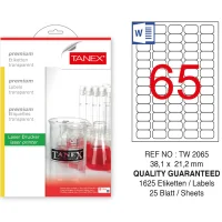 Tanex Lazer Etiket Tw-2065 38.1*21.2 Mm Şeffaf 25li