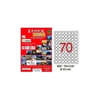 Tanex Lazer Etiket Tw-2125 25 Mm Beyaz 100lü