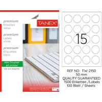 Tanex Lazer Etiket Tw-2150 50 Mm Beyaz 100lü