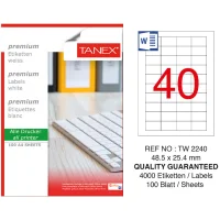 Tanex Lazer Etiket Tw-2240 48.5*22.4 Mm Beyaz 100lü