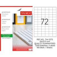 Tanex Lazer Etiket Tw-2272 35*23.3 Mm Beyaz 100lü