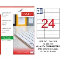 Tanex Lazer Etiket Tw-2324 70*35 Mm Beyaz 100lü