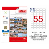 Tanex Lazer Etiket Tw-2329 210*32.98 Mm Beyaz 100lü