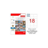 Tanex Lazer Etiket Tw-2518 70*45 Mm Beyaz 100lü