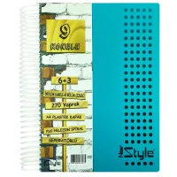 Umut New Style Spiralli Pp Kapak Defter 270 Yaprak 6+3 Ayraçlı