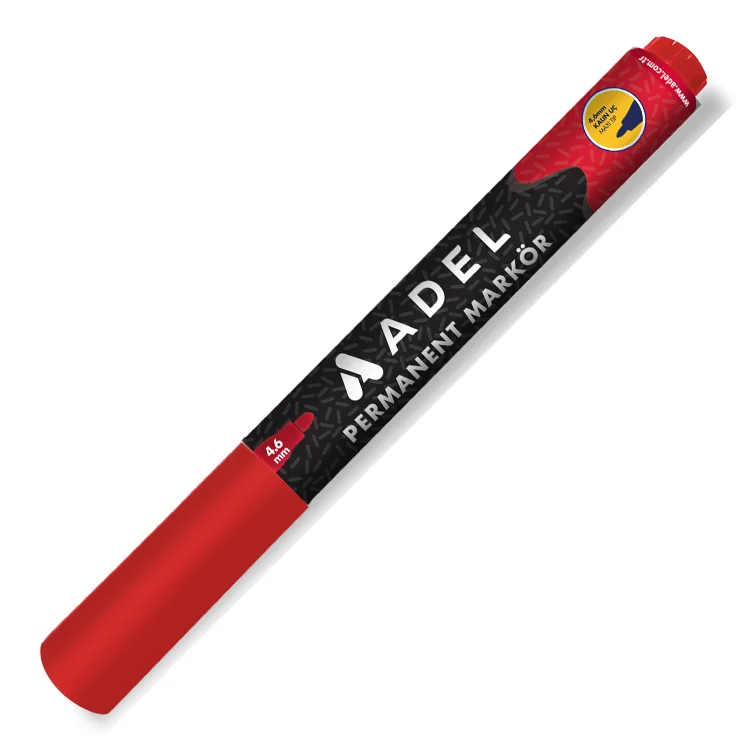 Adel Permanent Markör 2019 Yuvarlak Uç Kırmı 4201980032