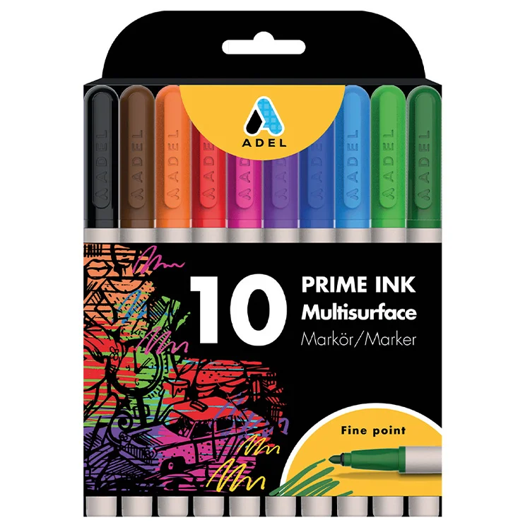 Adel Markör Kalem Prime Ink Multisurface 10lu Klasik Renk 2201000106000