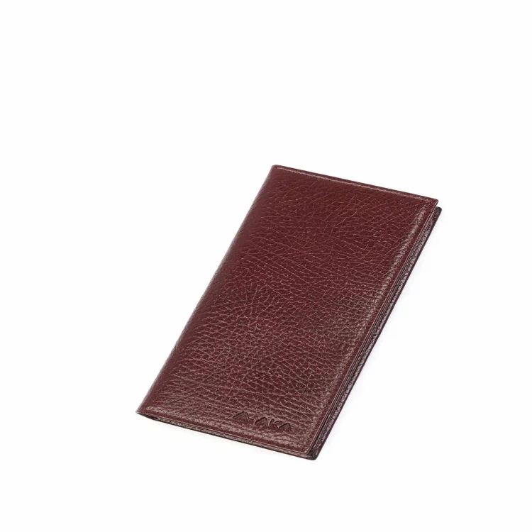 Aka Erkek Telefonluk El Cüzdanı 810-61 Parlak Kahve Deri