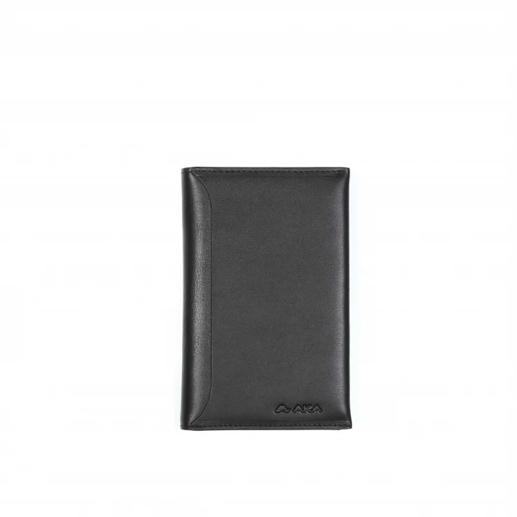 Aka Erkek Telefonluk El Cüzdanı 817-1 Düz Siyah Deri