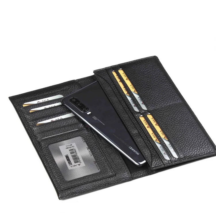 Aka Erkek Telefonluk El Cüzdanı 817-2 Floter Siyah Deri