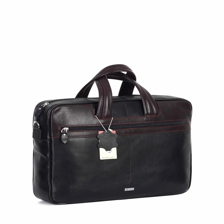 Aka Evrak Çantası 253-1 Düz Siyah Deri