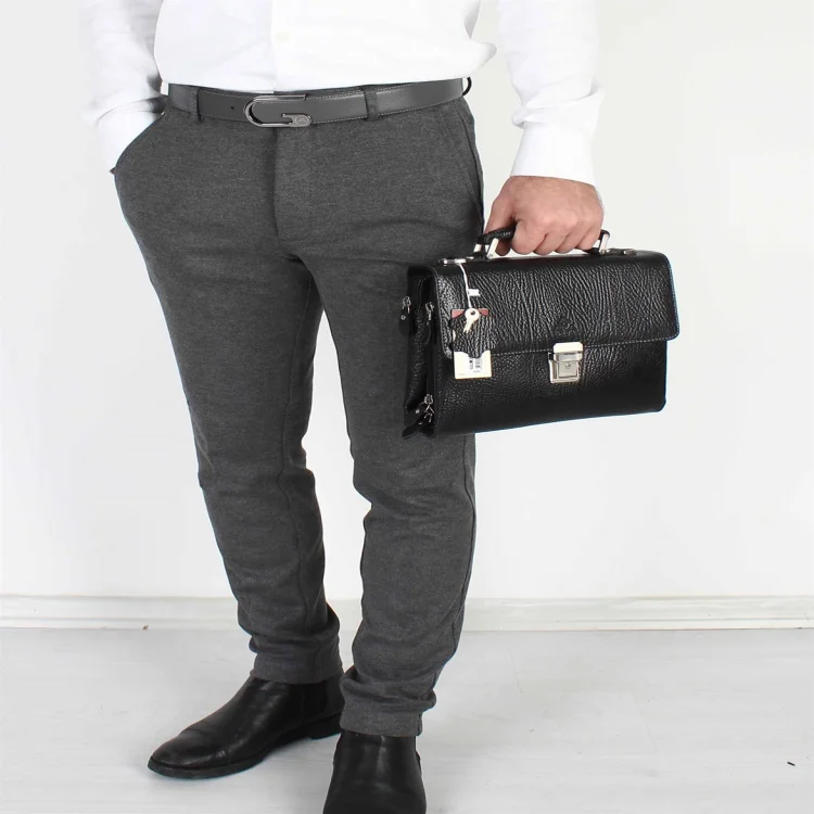 Aka Portföy Çantası 350-2 Floter Siyah Deri