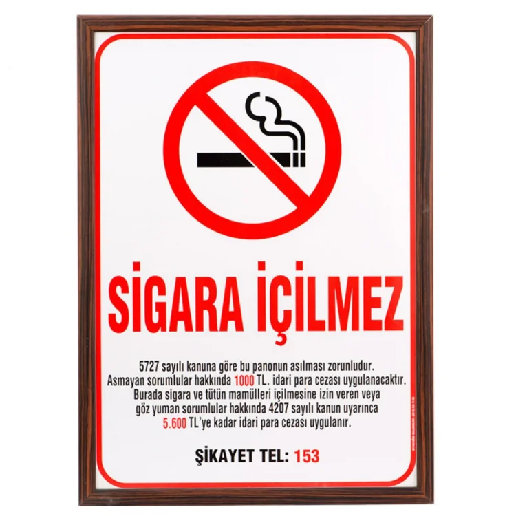Akyazı Sigara İçilmez Panosu 50*70 Cm Mdf Çerçeve 0508