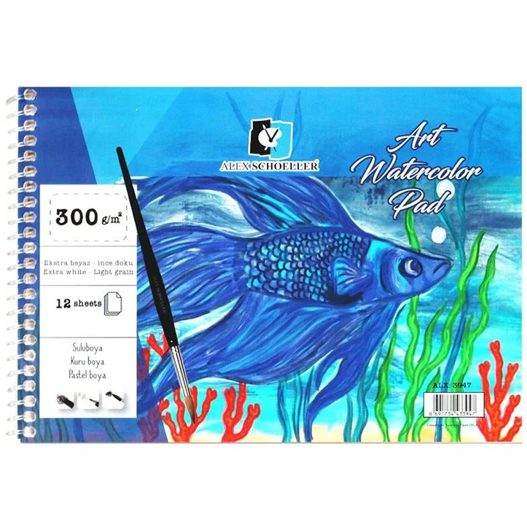 Alex Schoeller Suluboya Kağıdı A4 300 Gr Spiralli Yan Blok Alx-3930 300.17