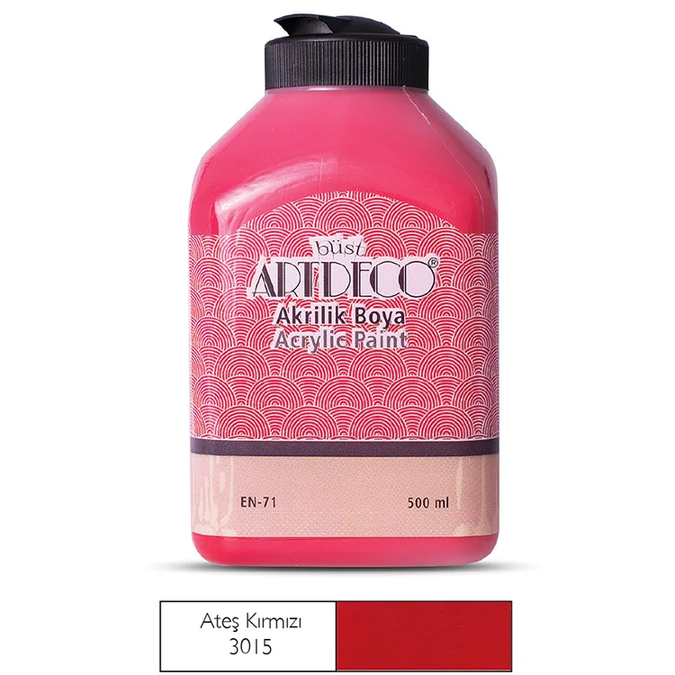 Artdeco Akrilik Boya 500 Ml Ateş Kırmızı 3015 Lv-y-070l-3015