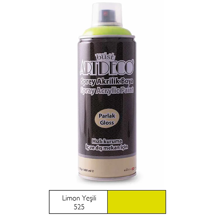 Artdeco Akrilik Sprey Boya 400 Ml Limon Yeşili Lv-y-400-525