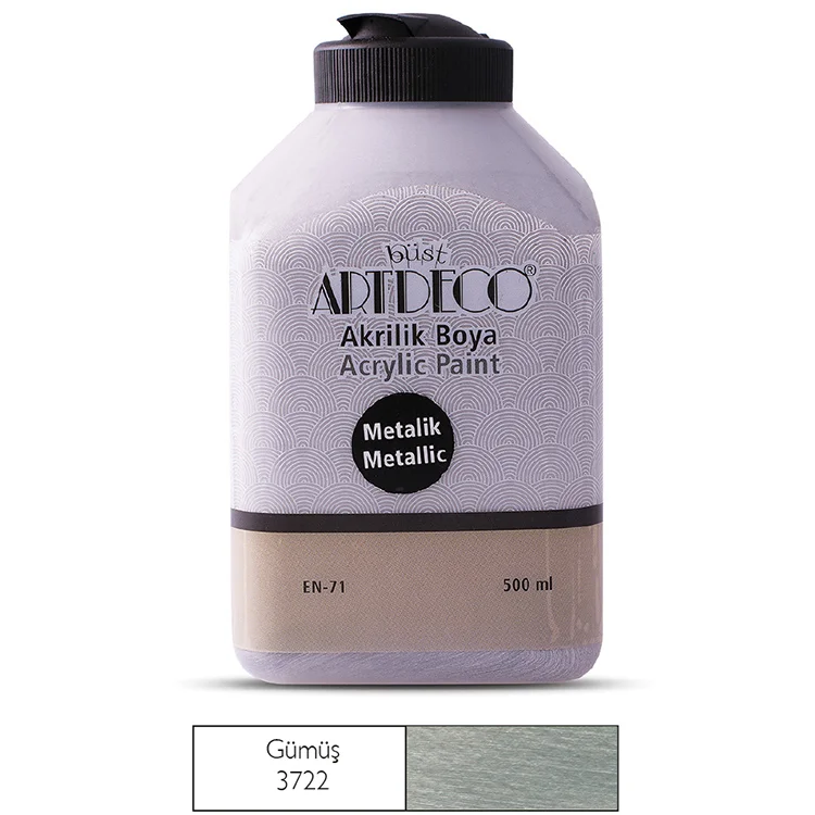 Artdeco Metalik Akrilik Boya 500 Ml Gümüş 071l-3722