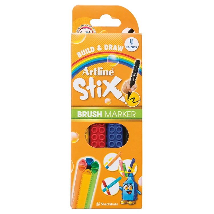 Artline Stix Brush Marker Keçeli Kalem 4lü Set Etx-f/4wk