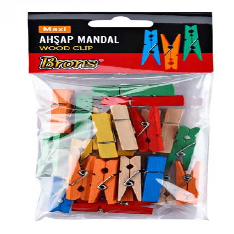 Brons Ahşap Mandal Renkli Küçük Br-904