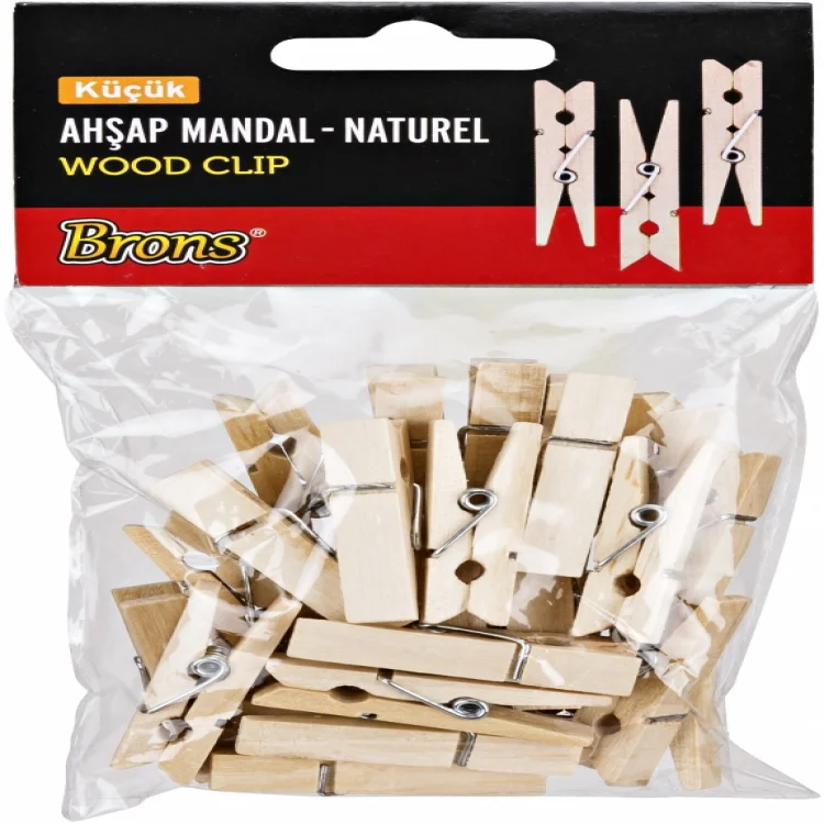 Brons Br-906 Ahşap Mandal Naturel Küçük