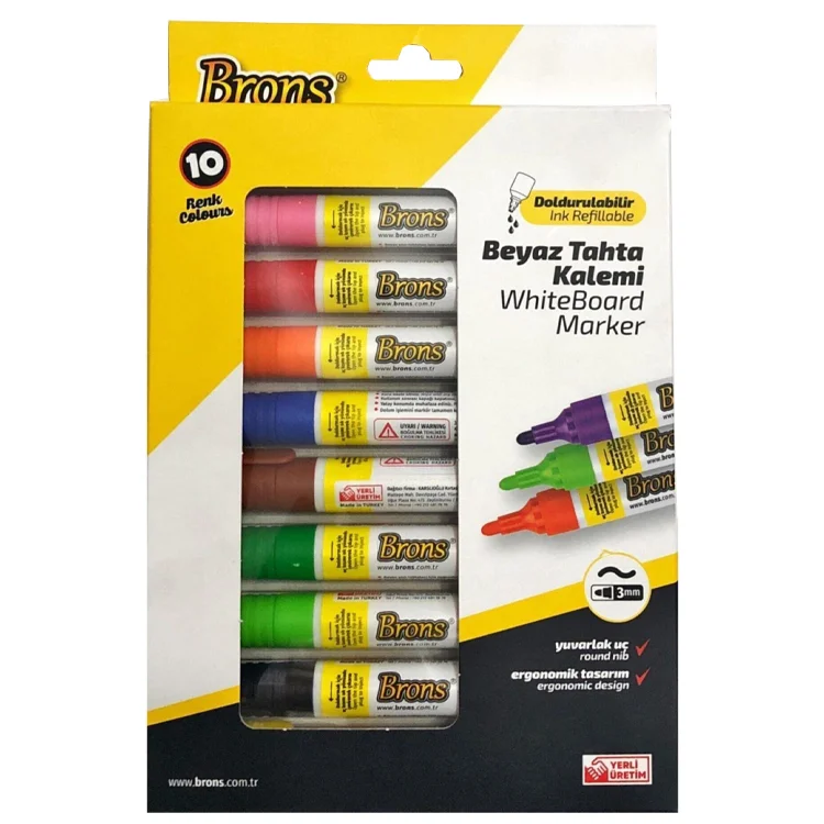 Brons Br-9511 Tahta Kalemi Doldurulabiler Yerli 10lu Set