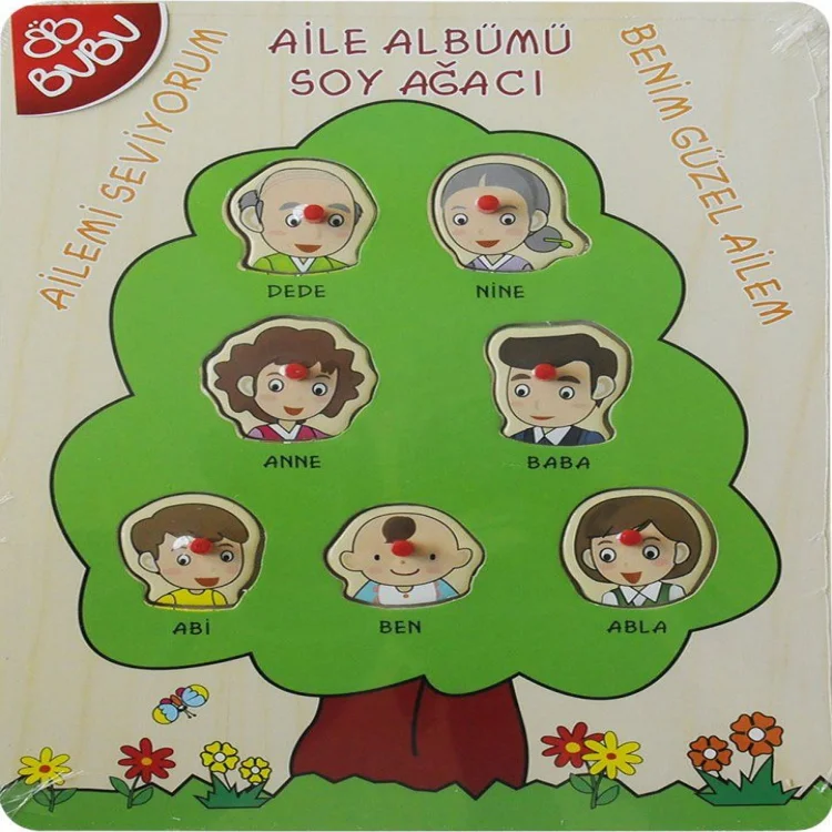 Bu-bu Ap0054 Ahşap Puzzle Aile  30x21,5x08 Cm