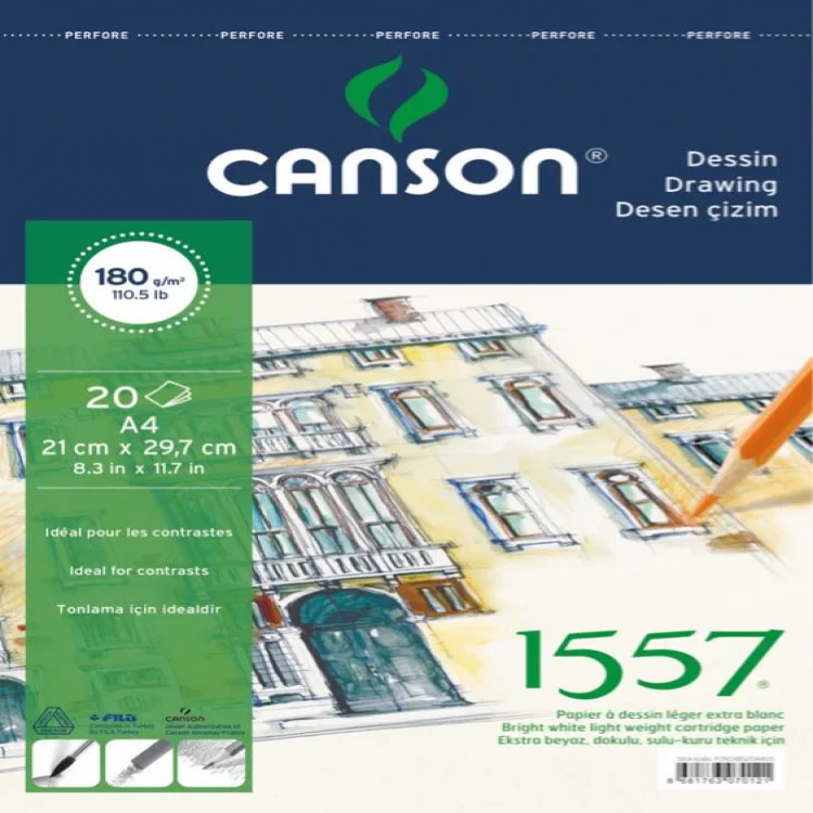 Canson 1557 A4 Üstten Spiralli Resim Ve Çizim Blok 120 Gr 20 Yaprak Fcns18020a4us
