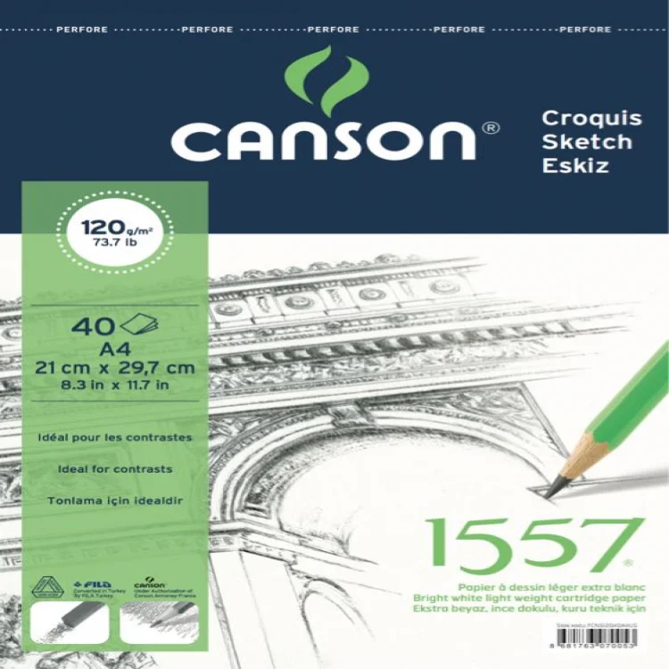 Canson 1557 A4 Üstten Spiralli Resim Ve Çizim Blok 120 Gr 40 Yaprak Fcns12040a4us