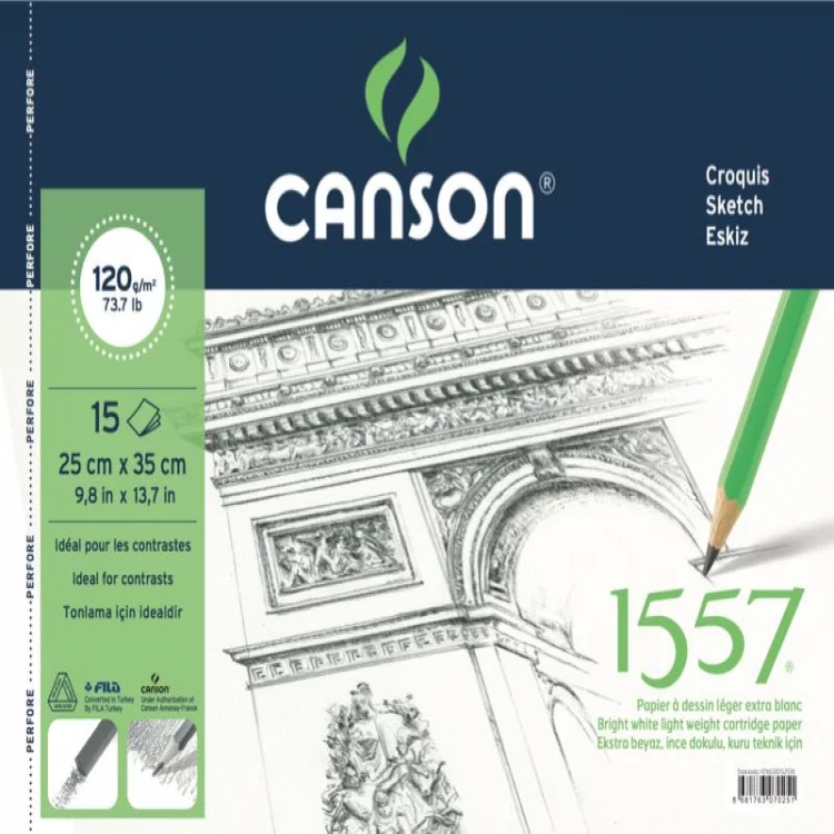 Canson 25*35 Spiralli Resim Ve Çizim Blok Defter 120 Gr. 15 Yp. Fcns120152535