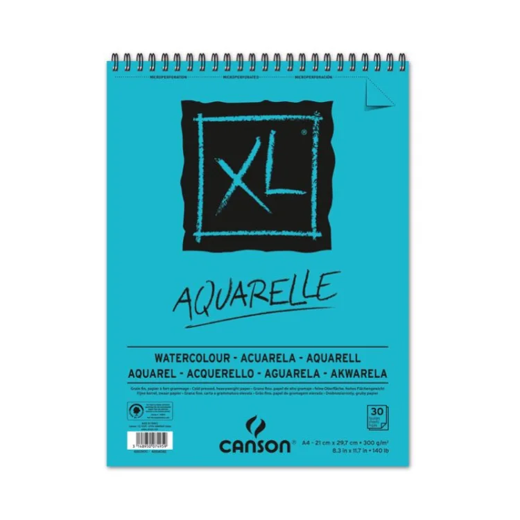 Canson A4 Canxl Aquarelle 30 Sayfa 300gr Suluboya Spiralli Blok 400039170