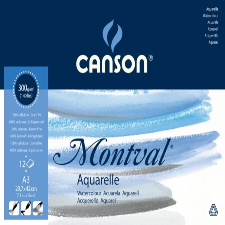 Canson Montval A3 Pad Canmontv 12 Sayfa 300gr. Suluboya Blok 200807320