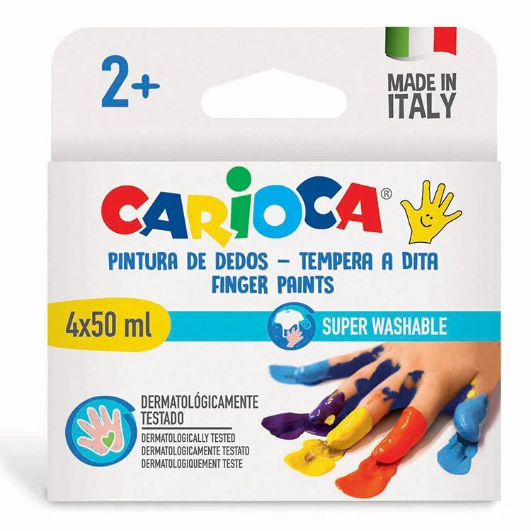 Carioca Bebek Parmak Boya 4 Renk 4x50 Ml Süper Yıkanabilir +2 Yaş 43173