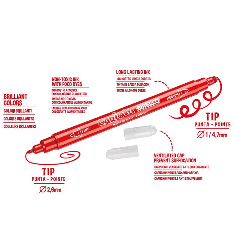 Carioca Birello Çift Taraflı Keçeli  Kalem 24lü 41521