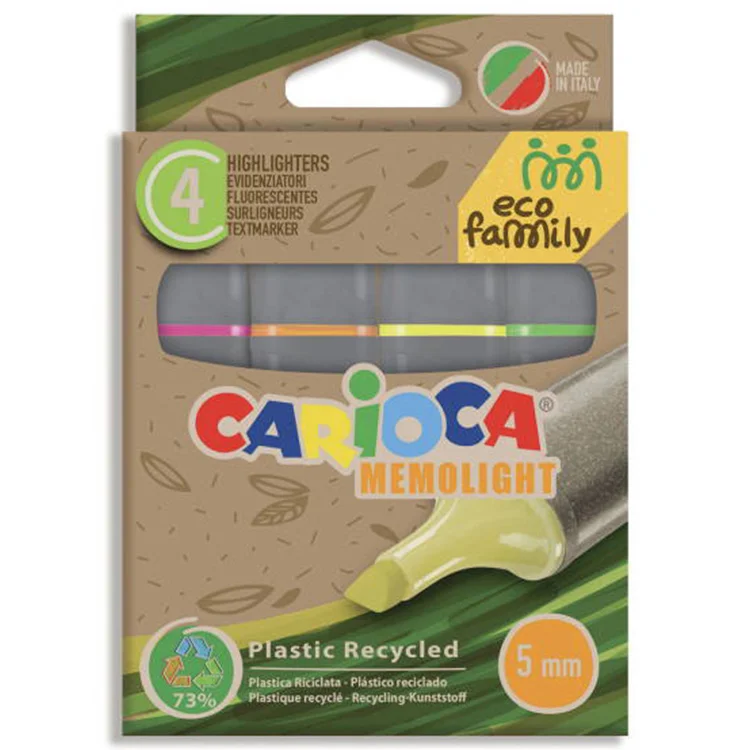 Carioca Eco Family Fosforlu İşaretleme Kalemi 4lü 4 Renk 43098