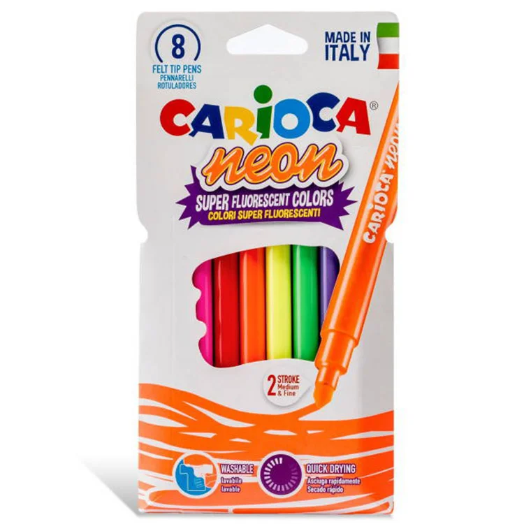 Carioca Fosforlu Yıkanabilir Keçeli Boya Kalemi 8li 42785