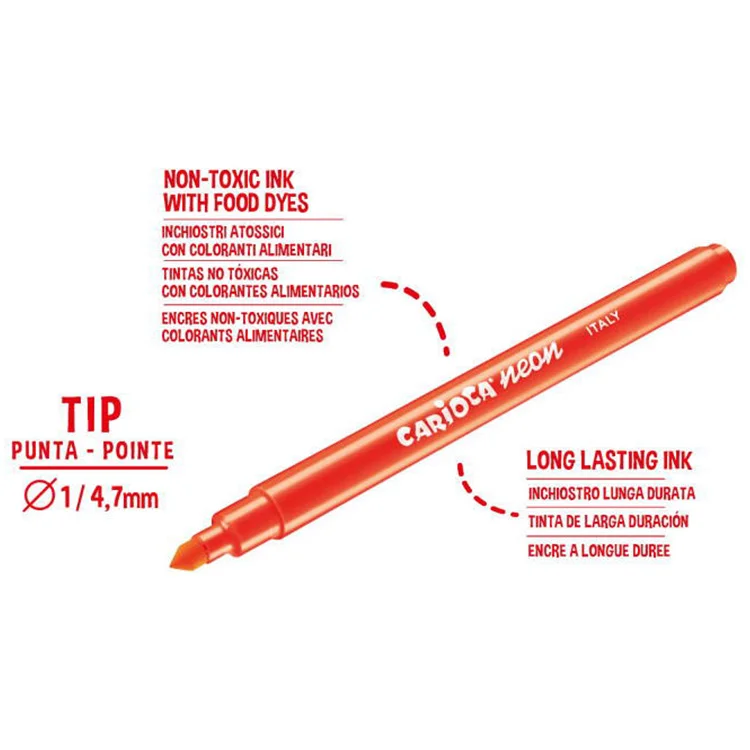 Carioca Fosforlu Yıkanabilir Keçeli Boya Kalemi 8li 42785
