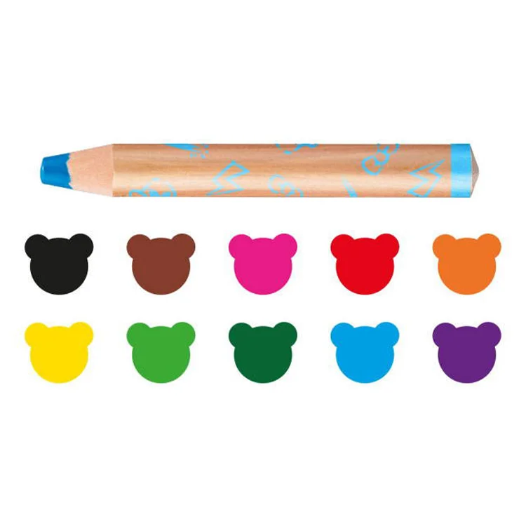 Carioca Jumbo Bebek Ahşap Gövde Kuru Boya 3 İn 1 10lu 42818