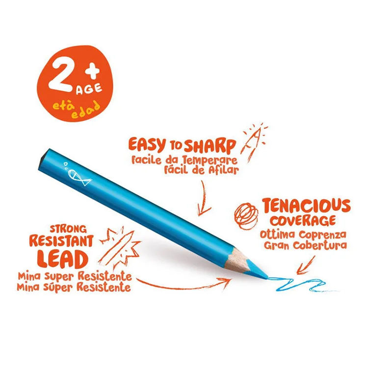 Carioca Jumbo Bebek Üçgen Kuru Boya Kalemi 10lu 42819