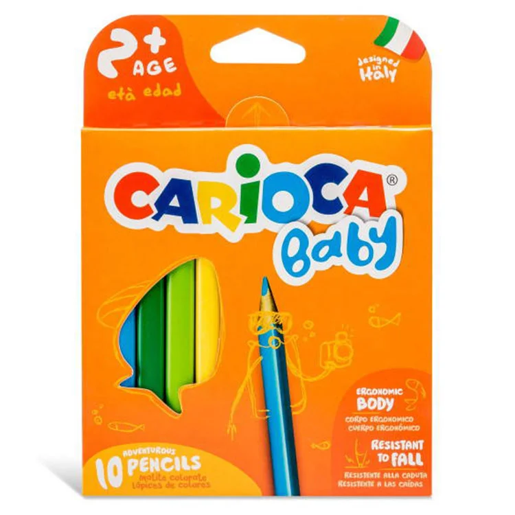 Carioca Jumbo Bebek Üçgen Kuru Boya Kalemi 10lu 42819