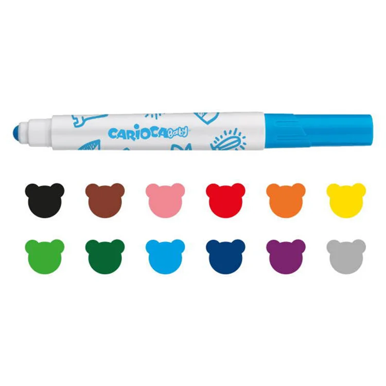 Carioca Jumbo Bebek Yıkanabilir Keçeli Kalem 12li +2 Yaş  42814