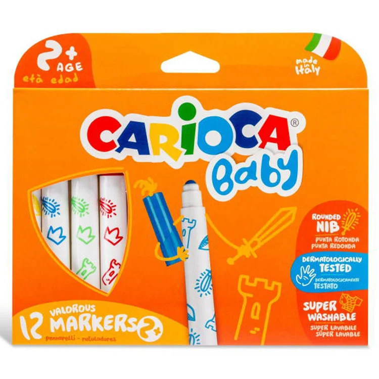 Carioca Jumbo Bebek Yıkanabilir Keçeli Kalem 12li +2 Yaş  42814