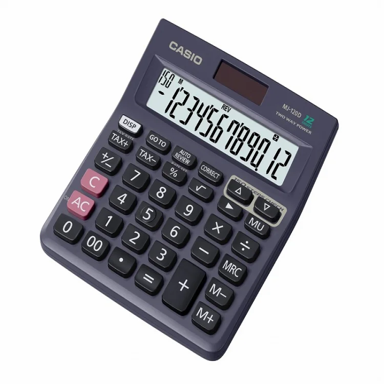 Casio Mj-120d Plus Hesap Makinesi 12 Hane İşlem Kontrollü Mj-120dplusbkwadpw