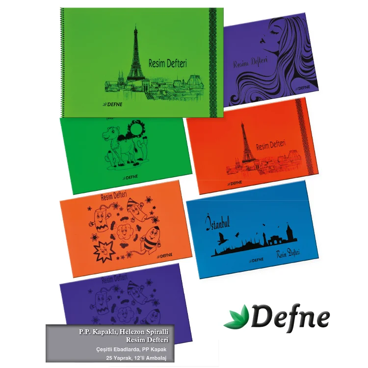 Defne Resim Defteri 34x48 Spiralli 30 Yaprak Dfn-4736